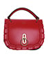 Small Amberly Frill Satchel, &pound;375, Handbags, Red, Leather, Front view